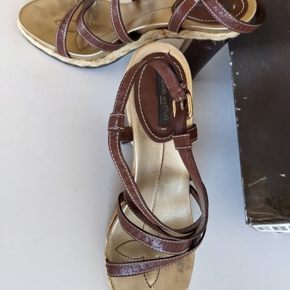 Authentic Louis Vuitton Strap Wedge Platforms - Picture 6 of 12